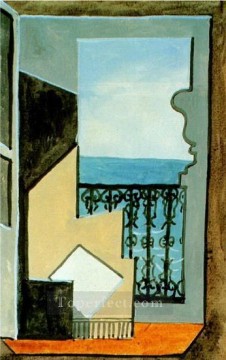 Balcon avec vue sur mer 1919 Cubism Oil Paintings